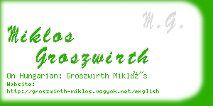 miklos groszwirth business card